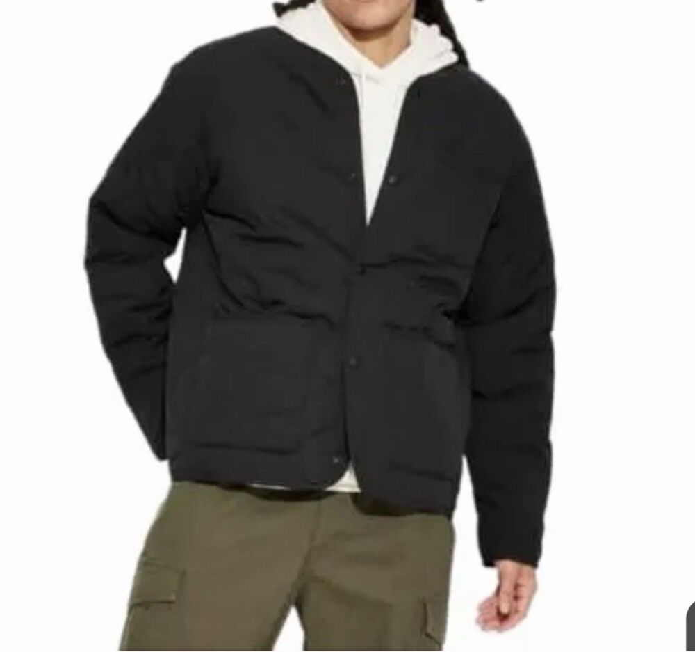 Original Use Brand Men's Black Quilted Snap Front Jacket Size M NWOT